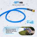 SPECILITE Retractable Hose Reel with 5/8'' Hot/Cold Garden Water Pipe 50ft, -50? -190?, Heavy Duty Metal Wall Mount Spool, with 6ft Lead Hoses, Nozzle, 3/4'' Brass Fittings for Garage, Yard, Blue
