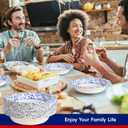 JOLLY CHEF 160 Count Paper Bowls 20 oz Soak Proof, Heavy Duty Printed Disposable Bowls Bulk for Dinner or Lunch (Blue)