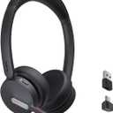 Yealink BH70 Wireless Bluetooth Headset with Microphone for Work, up to 35h Talking Battery Life, 3-Mic, 147g Lightweight Microsoft Teams Certified Headphone for Open Office, USB-C to A