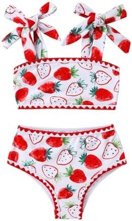 YOUNGER TREE Toddler Girls Two Pieces Swimsuit Color Block Stripe Swimwear Summer Beach Bathing Suit 18M-24M