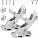 Flag Pole Holder for Outside House, REERON 2-Positions Metal Flagpole Brackets Mount, 1" Aluminium Rustproof Flag Pole Wall Porch Mounting Bracket with 3 Fixed Holes & Steel Hardwares (Silver-2 Pack)