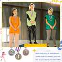 RoundFunny Award Medals 1st 2nd 3rd Place Medals for Awards Winner Medal Gold Silver Bronze Medal with Neck Ribbon Trophy Award for Sports Competitions Party 2 Inches