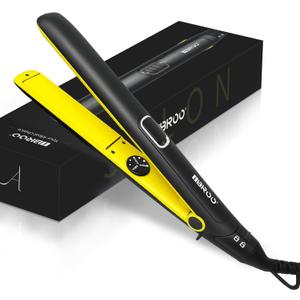 IBROO Ceramic Flat Iron Hair Straightener, 1 inch Tourmaline Ionic Curling Straightening Iron in One, 15% Extra Long, 230 to 450 Straight Iron for Black Women Hair, Dual Voltage 110v-220v for Travel