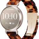 Compatible with Garmin Lily 2 Active Watch Band Resin, 14mm Wristband Bracelet Replacement Strap for Lily 2/2 Classic/2 Active Smart Watch Accessory for Women with Stainless Steel Buckle (Tortoiseshell)