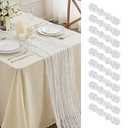 Black Cheesecloth Table Runner-13.3Ft Boho Gauze Cheese Cloth Table Runner 35x160 Inch Long Romantic Sheer Table Runner for Wedding Bridal Baby Shower Birthday Party Table Decoration