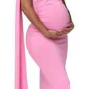 Maternity One Shoulder Bodycon Midi Dress for Baby Shower Small