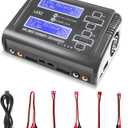 LiPo Battery Charger Dual RC Battery Charger Discharger 240W 10A for 1-6S LiPo LiHV Li-ion Life 1-15S NiCD NiMH PB Smart Batteries, Dual Channel Fast Balance Charger, RC Car Drone Boat