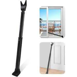 AceMining Upgraded Door Security Bar & Sliding Patio Bar, Heavy Duty Stoppers Adjustable Jammer for Home, Apartment, Travel (1 Pack,Black)