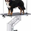 Garvee 43.3 in Hydraulic Pet Grooming Table, Professional Hydraulic Grooming Table w/Max 350 LBS Loading Capacity, 3 Adjsutable Nooses, Adjustable Height Range 22 in -39 in