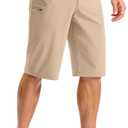 Pudolla Men's Golf Shorts with 4 Pockets 11"/13" Long Inseam Lightweight Quick Dry Flat Front Hybrid Shorts for Casual Work 38