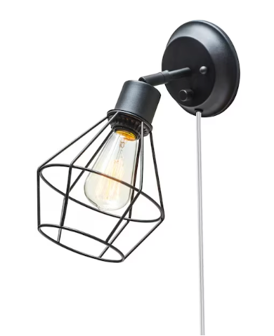 Globe Electric Verdun 6.5-in W 1 -Light Matte Black Vintage Wall Sconce
