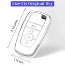 for Ford Key Fob Cover Soft TPU with Keychain Full Protection Key Case for 2018-2025 Explorer Bronco Escape Edge Expedition F-150 Fusion Maverick Mustang Ranger Accessories 4 Button, B White