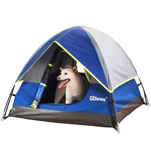 GDanes Blue Dog Tent House - Portable Indoor/Outdoor Dog Bed with Soft Pad for Large Dogs, 42 x 42 x 32 Inches
