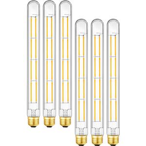 T10 Tubular Bulbs, Dimmable Led Light Bulb,E26 Medium Base,10W Equal 100 Watt,3000K Soft White Light Bulbs,T300 Long Tube Edison Bulbs 11.8in,6Pack.