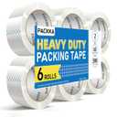 Clear Packing Tape, Heavy Duty Packaging Tape Refills 6 Rolls, 2 inch x 65 Yards, Shipping Tape Box Tape Mailing Tape for Shipping Packaging Moving Sealing and Storage
