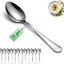 Dinner Spoons Set 12pcs, 7.36" Soup Spoon Berglander Food Grade Stainless Steel Silverware Spoons, Metal Tablespoon for Home, Kitchen or Restaurant Mirror Polished, Dishwasher Safe