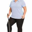 Gyrans Plus Size Polo Shirts for Women Short Sleeve Golf Shirts V Neck Loose Fit Tennis Shirts QuickDrying Workout Tops Light Grey, 2XL