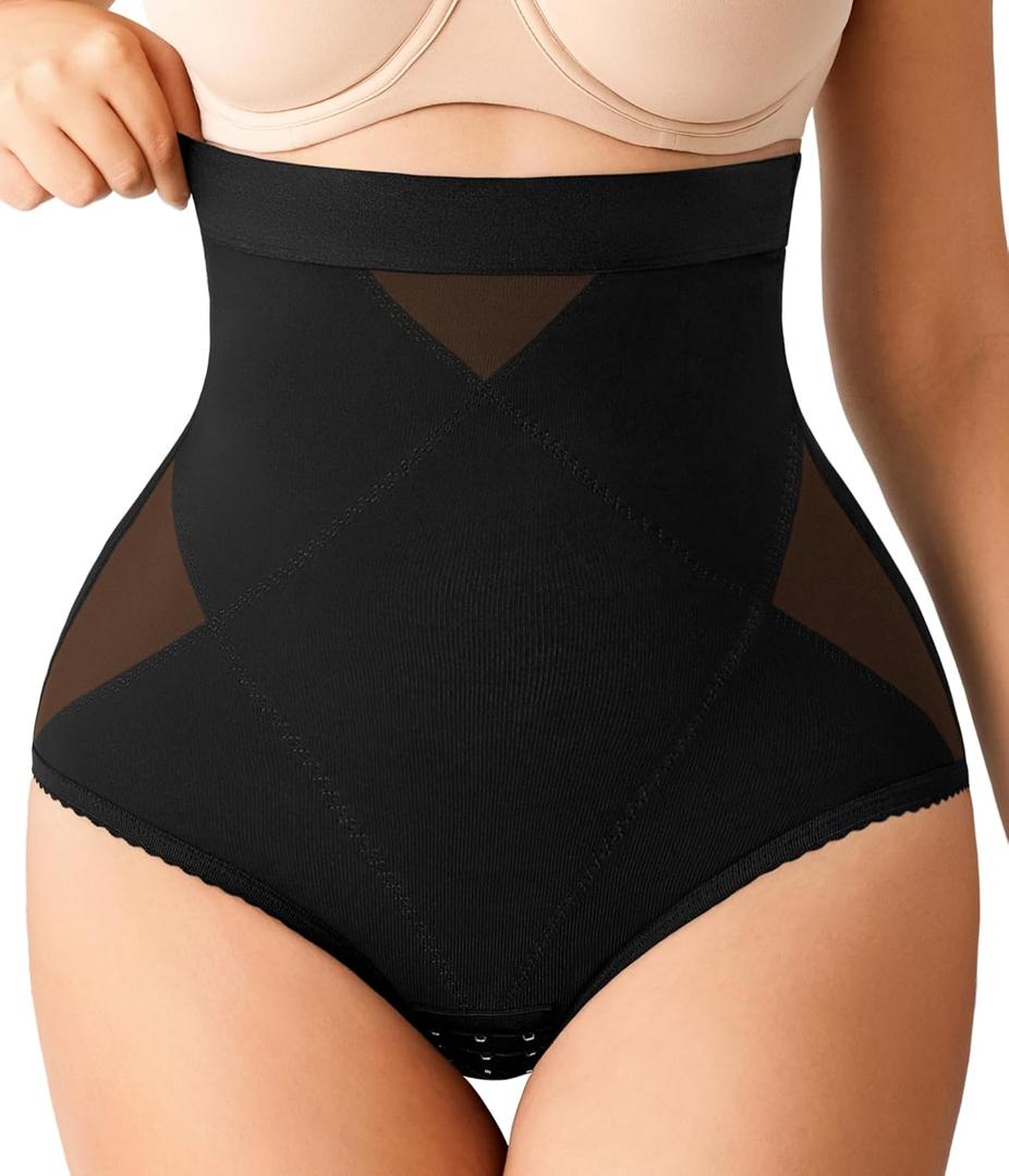 Nebility Tummy Control Shapewear Panties for Women - High-Waist Postpartum Shapewear Brief Body Shaper Girdle Butt Lift (XL, Black)