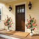 UPBUD Artificial Camellia Tree 2 Pack, 3.3FT Fake Camellia Plant with 30 Blooming Pink Flowers & Planter, Tall Faux Floral Plants Flower Trees for Indoor Modern Home Office Front Porch Floor Decor