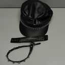 Beelittle Biker Costume Accessories Black Biker 80s Hat Punk Rock  Gothic Biker Rocker Accessories Set for Men Women (A)