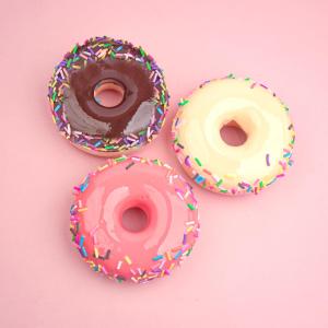 2 pcs Realistic Artificial Toy Fake DonutsFood Fake Cakes Desserts Donut Decorations Toys for Doughnut Party Decoration, Prop Food 3 x 3 inches (Colorful Needle Design C)