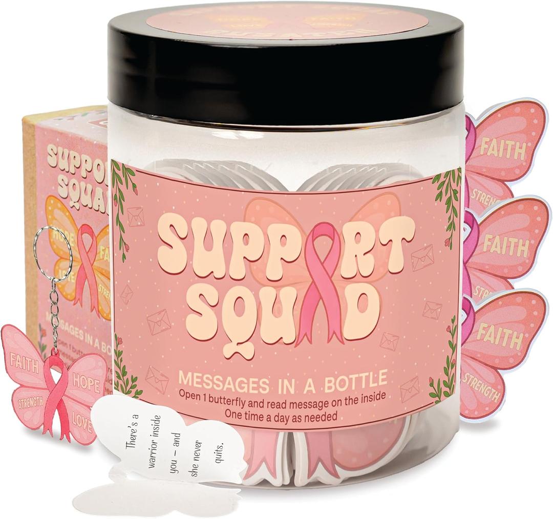 60 Positive Messages for Cancer Warriors Support Squad Messages Jar, pack of 2