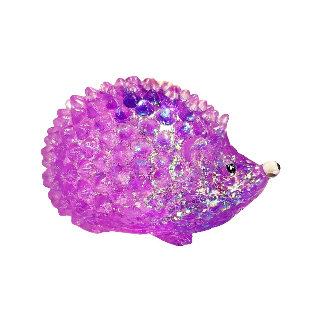 1Pc Hedgehog Sugar Squishy Stress Balls, Kawaii Hedgehog Sugar Ball Squishy Toys for Kids Adults, Sensory Squeeze Fidget Toys for Easter Basket Stuffers, Goodie Bag Stuffers (Purple)