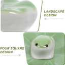 Yardwe Ceramic Floating Fish Statue Fish Tank Decor Aquarium Figurines Garden Pond Decoration Light Green 2.16 Inch Floating Aquarium Decor