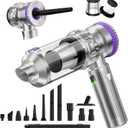 Handheld Car Vacuum Portable Cordless, 20000Pa Powerful Suction Car Vacuum Cleaner for Home, Office, Mini Hand Held Air Duster/Blower & 3-Speed Adjustment, With Nozzles for Pet Hair, Keyboard, Desk