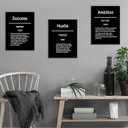 Inspirational Canvas Wall Art Poster Print Motivational Success Hustel Ambition Entrepreneur Quotes Inspiring Picture Painting Wall Decor Artwork for Modern Home Bathroom Ready to Hang [36''W x 16''H]
