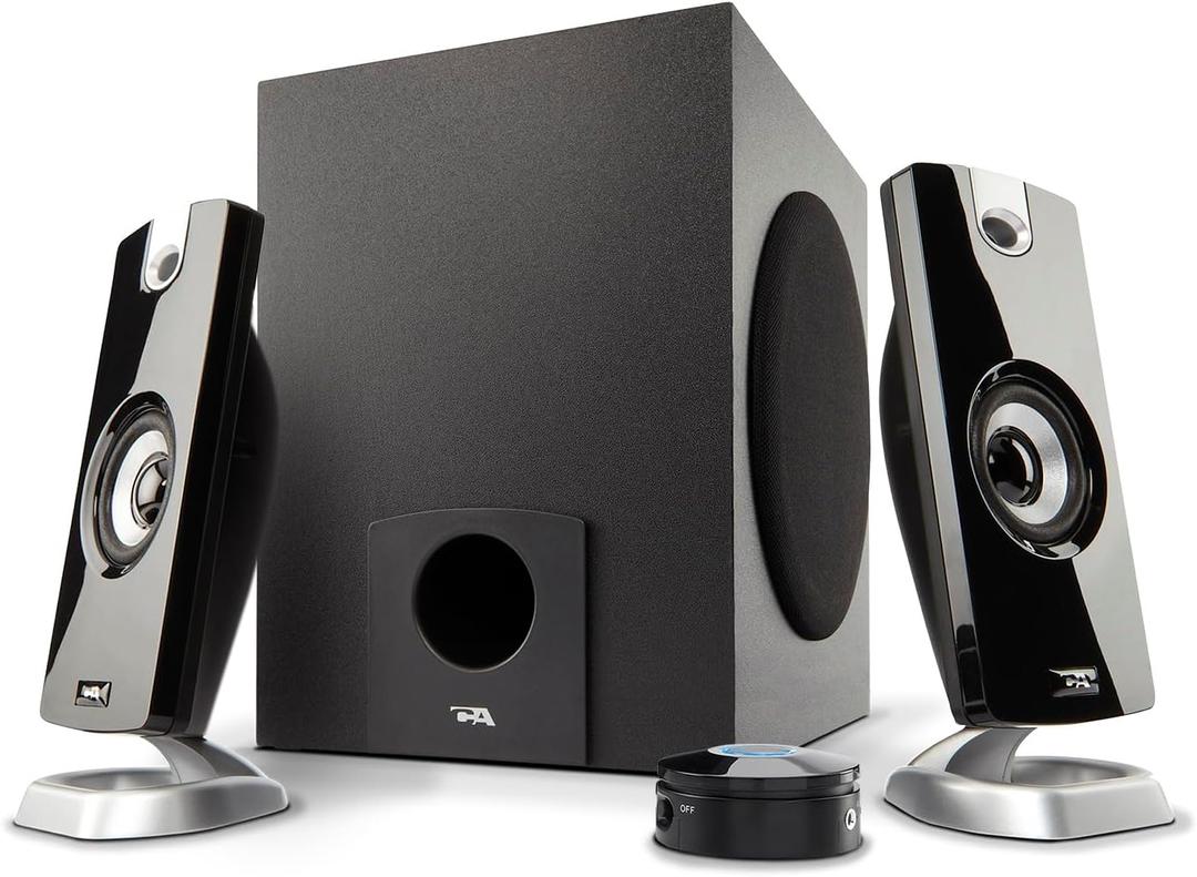 Cyber Acoustics CA-3090 2.1 Speaker System with Subwoofer with 18W of Power Easy Setup and Convenient Controls, Great for Music, Movies, and Gaming