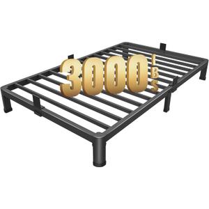 MAF 4 Inch Twin Metal Platform Bed Frame with Round Corner Legs, 3000 LBS Heavy Duty Steel Slats Support, Noise Free, No Box Spring Needed, Easy Assembly
