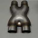 LCGP Universal 2.5" In/Out Crossover X Pipe 12" Length Stainless Steel Exhaust Pipe