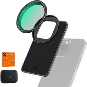 K&F CONCEPT 6.7 inch Magnetic Lens Filter Mount Adapter with 67mm Variable ND2-32 Filter Compatible with iPhone, Compatible with 16/15/14/13/12 Pro Max, 16/15/14 Plus