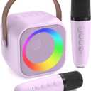 Karaoke Machine for Kids, Toys for 3-12 Years Old Girls Gifts, Kids Karaoke Microphone Machine Toy, Best Fun Christmas Birthday Gifts for 5 6 7 8 9 10 11 Years Teens Girl Boys Purple 2 Mic