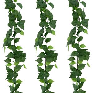 3 Strands Artificial Vines Kit, 71" Silk Eucalyptus Ivy Garland Green Leaves Natural Odorless, Fake Greenery Hanging Plants Decoration for Home, Bedroom, Wall, Party, Wedding Decor