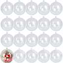 20 Pack Clear Plastic Fillable Ornament Ball 3.93''/100mm for Christmas, Holiday, Wedding, Party, Home Decor