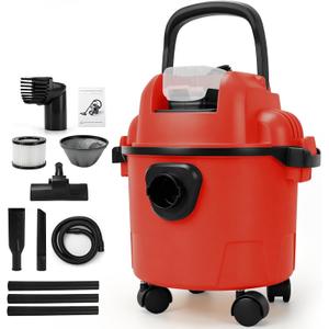 4 Gallon Cordless Wet Dry Vacuum for Milwaukee M18 Battery, 20kPa Wet Dry Shop Vac with Brushless Motor, Filter, Hose and Attachments, for Garage Car Workshop (No Battery)