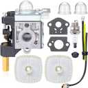 HOODELL SRM-210 GT-200R Carburetor Kit for Echo SRM-230 HC-150 PE-200 PPF-210 PAS-230 Carb, with Primer Bulb Air Filter for String Hedge Trimmer Edger