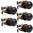 Probrico Door Knobs Interior, Closet Door Knobs, Passage Door Handles, Keyless Door Knobsets No Lock, Oil Rubbed Bronze, Pack of 5