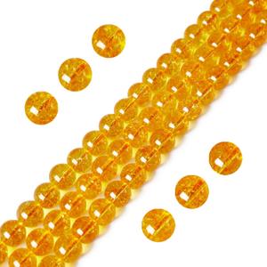 100pcs 8mm Citrine Beads Natural Gemstone Beads Round Loose Beads for Jewelry Making