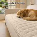 Smiry Non Slip Couch Covers for Dogs, Fuzzy Pet Couch Covers for 3 Cushion Sofa Pet Friendly, Soft Sofa Slipcovers Cushion Furniture Protector Washable (Apricot, 27.6" x 70.9")