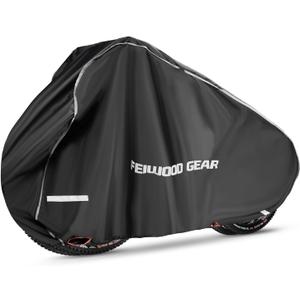 Bike Cover for Transport 2 Bikes on Rack, Double Heavy Duty 420D on Handlebar & Pedal, Waterproof Bicycle Cover Outdoor Storage on Rear Bike Rack