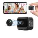 Vnmkp 2025 Upgraded Security Camera, Wireless Surveillance Camera, 4K HD Mini Nanny Cam for Home (with Night Vision) WiFi Indoor Camera (Video Only), Black