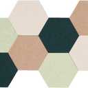 LAJAR 8 Pcs Hexagon Felt Bulletin Board Tiles, Self Adhesive Felt Pin Board Wall Tiles for Photos, Pictures, Memos (Green)