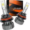SEALIGHT 9004/HB1 Fog Bulb, 32000LM Ultra-Bright, 6000K Pure White, 3-Minute Plug-and-Play, 1:1 Size, Powersports Accessory, Pack of 2