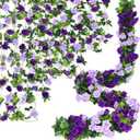 Floweroyal 6 Pack Artificial Flower Garlands 7.9FT Fake Rose Vines Silk Flowers Hanging Rose Ivy for Wedding Arch Party Home Garden Wall Decor (Purple)