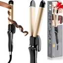 Curling Iron, 2 in 1 Hair Straightener and Curler, 1.25 Inch Ceramic Curling Wand with Adjustable Temperature, Dual Voltage for All Hair Types, Anti-Tangle for Long-Lasting Curls and Straight