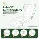 Chaise Lounge Cushion Outdoor, Waterproof Thick Patio Lounge Chair Cushion with Ties, Oxford Fabric Cotton Filled Replacement for Patio, Pool, Lawn, Balcony, 74.4x22x4.7 Inch Green