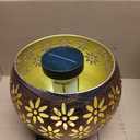 Decorative Metal Solar Patio Light with Flickering Flame, Waterproof Dusk-to-Dawn Garden Lantern